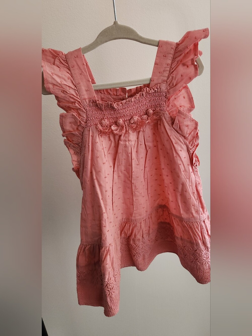 Mayoral Coral Pink Ruffle Sleeveless Top